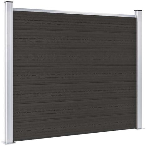 vidaXL Zaunelement WPC 180x146 cm Schwarz