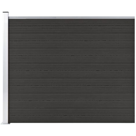 vidaXL Zaunelement WPC 175x146 cm Schwarz