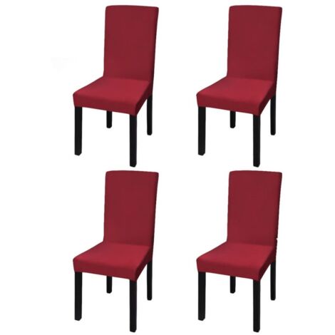 vidaXL Straight Stretchable Chair Cover 4 pcs Bordeaux