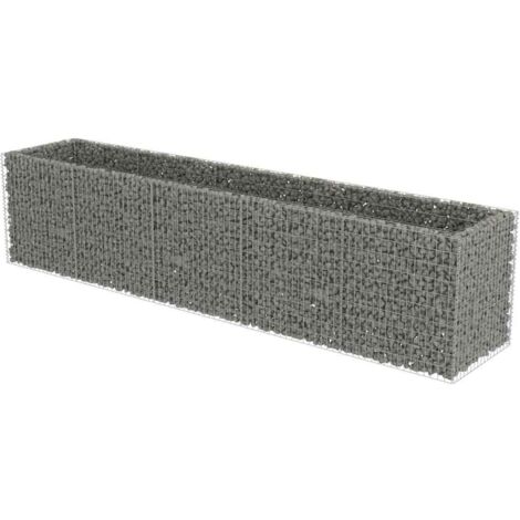 vidaXL Gabion Raised Bed Galvanised Steel 450x90x100 cm