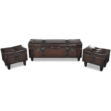 Sitztruhen-Set 3 Stk. Braun vidaXL