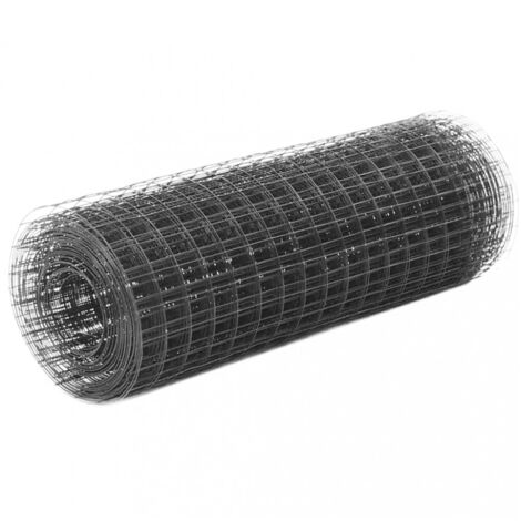 Drahtzaun Stahl mit PVC-Beschichtung 10x0,5 m Grau vidaXL