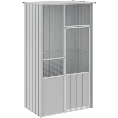 vidaXL Voliere Grau 115x78x200 cm Verzinkter Stahl