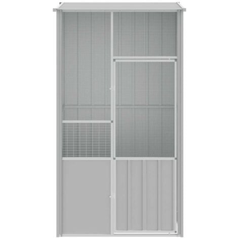 vidaXL Voliere Grau 115x78x200 cm Verzinkter Stahl