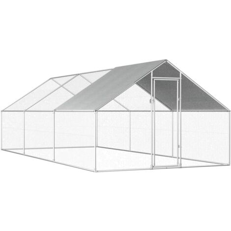 vidaXL Outdoor-Hühnerkäfig 2,75x6x1,92 m Verzinkter Stahl