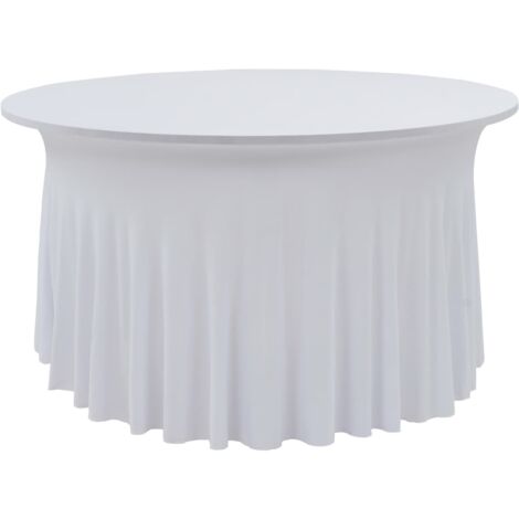 vidaXL Elastische Tischdecken mit Rock 2 Stück 180x74 cm Weiß