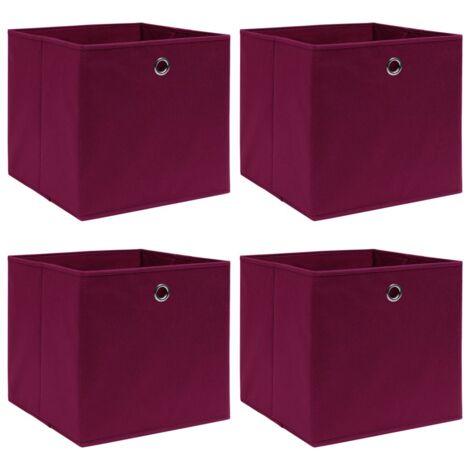 vidaXL Aufbewahrungsboxen 4 Stk Dunkelrot 32x32x32 cm Stoff