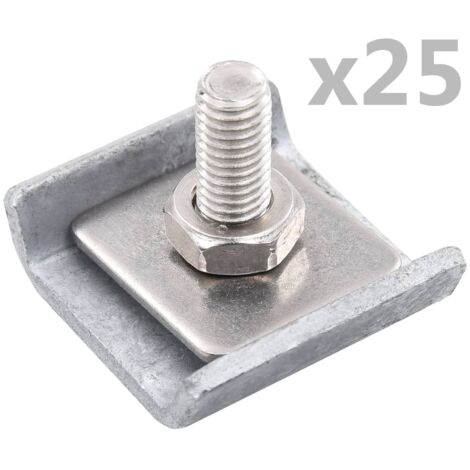 vidaXL Grid Mat Connector 25 Sets Silver (1/3)