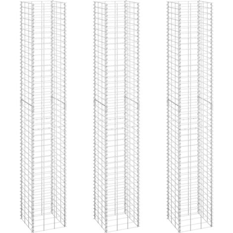 vidaXL Gabion Raised Beds 3 pcs 30x30x200 cm Iron