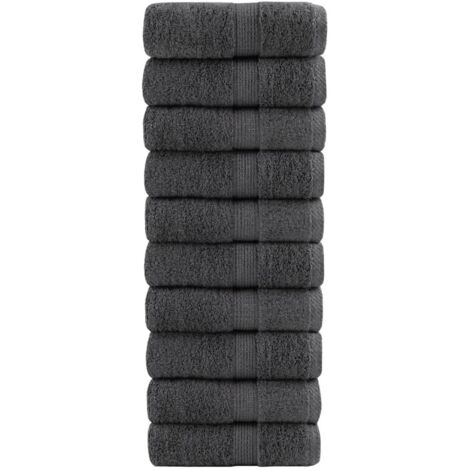 Premium Waschhandtücher SOLUND 10er Anthrazit 30x30cm 600gsm vidaXL