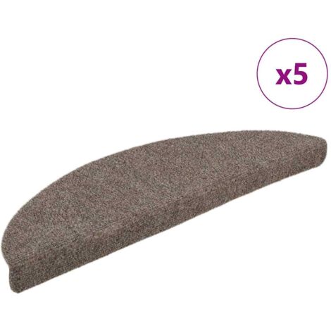 Stufenmatten Selbstklebend 5 Stk. 56x17x3 cm Beige Halbrund vidaXL
