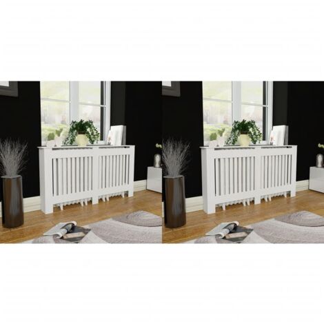 Heizkörperabdeckung 2 Stk. Weiß MDF 152 cm vidaXL