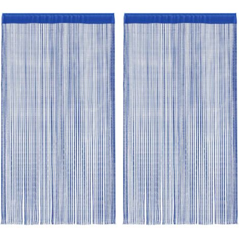 Fadenvorhänge 2 Stk. 100 x 250 cm Blau vidaXL