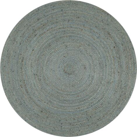 vidaXL Handmade Rug Jute Round 150 cm Olive Green