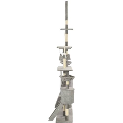 vidaXL Katzen-Kratzbaum mit Sisal-Kratzsäulen 230 - 250 cm Grau