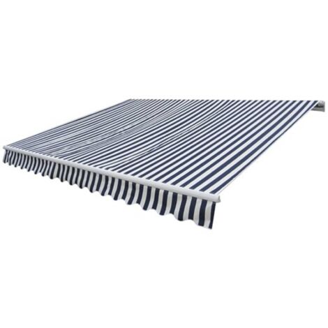 vidaXL Folding Awning Manual Operated 300 cm Blue/White (143024+143036)
