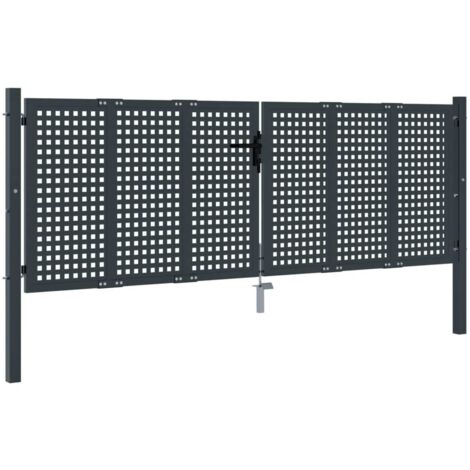 Gartentor Anthrazit 300x125 cm Stahl vidaXL