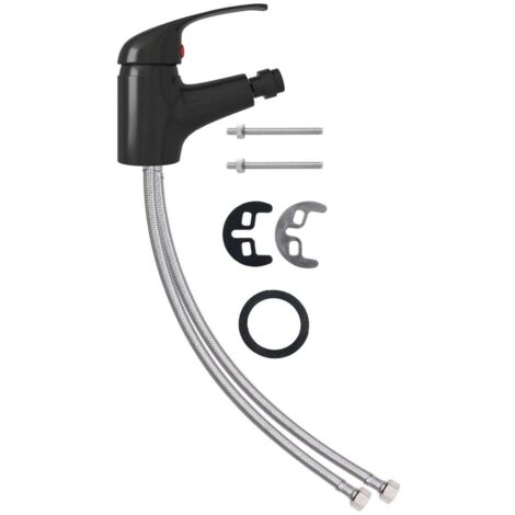 vidaXL Badezimmer Bidet Mischbatterie Schwarz 13x12 cm
