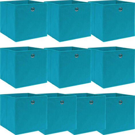 vidaXL Storage Boxes 10 pcs Baby Blue 32x32x32 cm Fabric