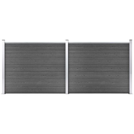 vidaXL Zaunelement Set WPC 353x146 cm Schwarz