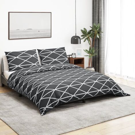 Bettwäsche-Set Grau 135x200 cm Baumwolle vidaXL