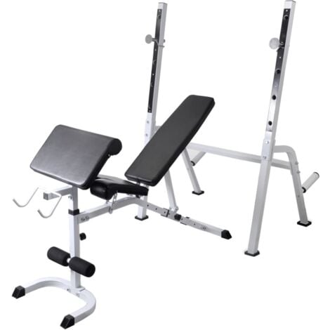 vidaXL Hantelbank mit Ablage, Langhantel und Kurzhantel Set 60,5 kg