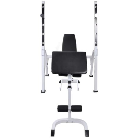 vidaXL Hantelbank mit Ablage, Langhantel und Kurzhantel Set 60,5 kg