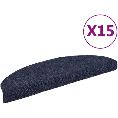 vidaXL 15-tlg Selbstklebende Treppenmatten Nadelvlies 65x21x4cm Blau