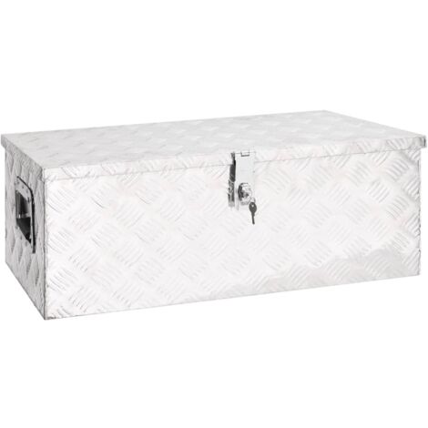 vidaXL Storage Box Silver 80x39x30 cm Aluminium (1/5)