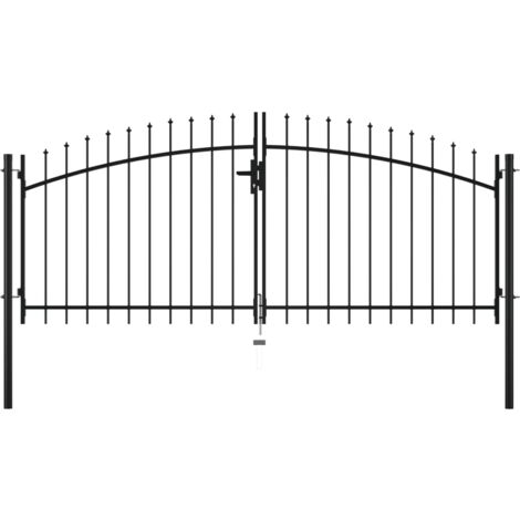 vidaXL Doppelflügel-Gartentor mit Speerspitzen 300 x 150 cm