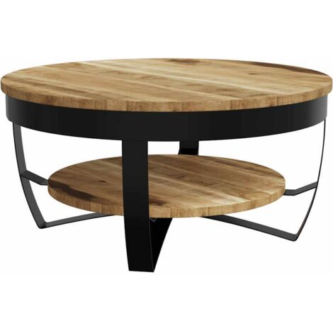 vidaXL Couchtisch Raues Massives Mangoholz 65x32 cm
