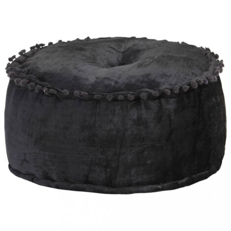 vidaXL Rundpouf aus Anthrazitvelours 40x20 cm