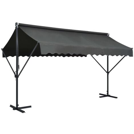 Freistehende Markise 400x300 cm Anthrazit vidaXL