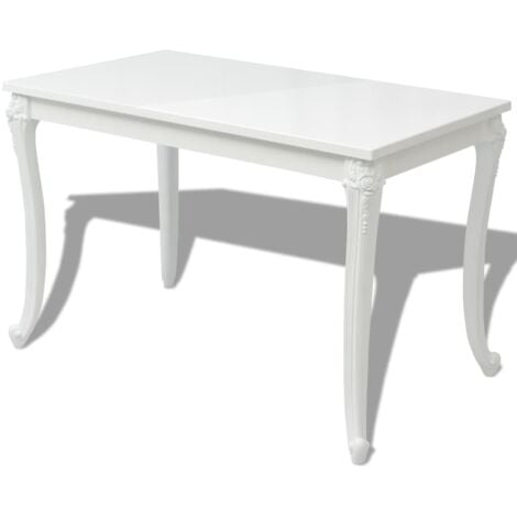 vidaXL Esstisch 116 x 66 x 76 cm Hochglanz Weiß