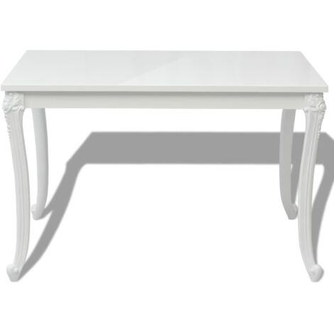 vidaXL Esstisch 116 x 66 x 76 cm Hochglanz Weiß