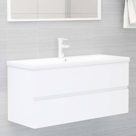 vidaXL Sink Cabinet with Built-in Basin White Engineered Wood (804764+148627)