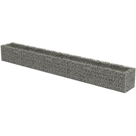 vidaXL Gabion Raised Bed Galvanised Steel 450x50x50 cm