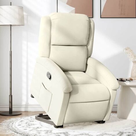 vidaXL Stand up Recliner Chair Cream Velvet