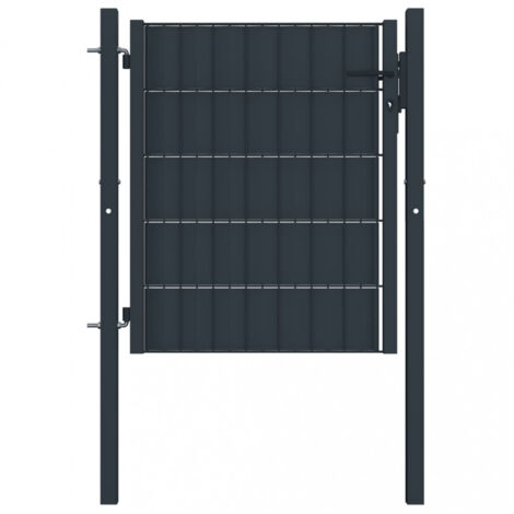 vidaXL Zaunportal aus PVC und Stahl 100x101 cm Anthrazit