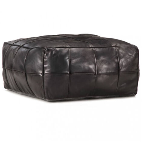 vidaXL Pouffe Black 60x60x30 cm Genuine Goat Leather