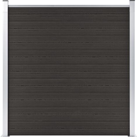 vidaXL Fence Panel WPC 180x186 cm Black