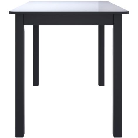 vidaXL Esstisch Schwarz 114x71x75 cm Gummiholz Massiv