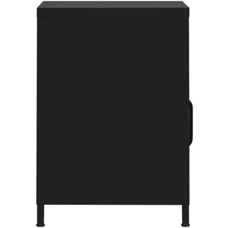 vidaXL Nachttische 2 Stk. Schwarz 35x35x51 cm Stahl