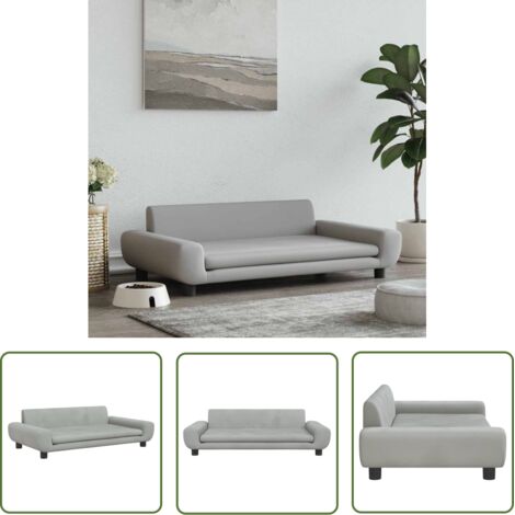 vidaXL Dog Bed Light Grey 100x54x33 cm Velvet