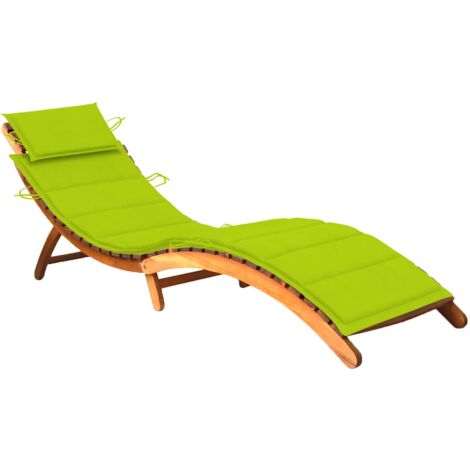vidaXL Garden Sun Lounger with Cushion Solid Acacia Wood (1/5)