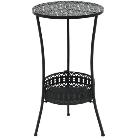 vidaXL Bistro-Tisch Schwarz 40x70 cm Metall