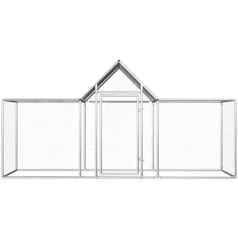 vidaXL Hühnerstall 3x1x1,5 m Verzinkter Stahl