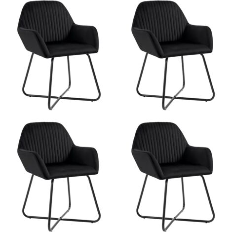 vidaXL Dining Chairs 4 pcs Black Velvet (1/5)