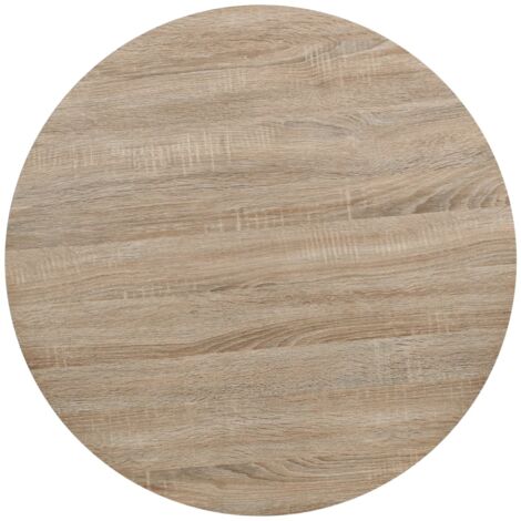 vidaXL Bistrotisch MDF und Stahl Rund 80 x 75 cm Eichenoptik