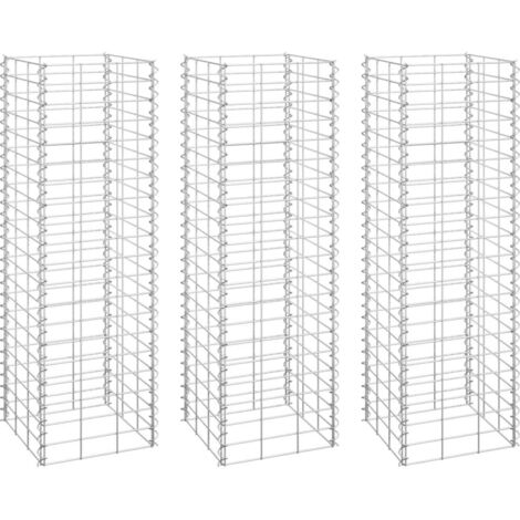 Gabionen-Hochbeete 3 Stk. 30x30x100 cm Eisen vidaXL